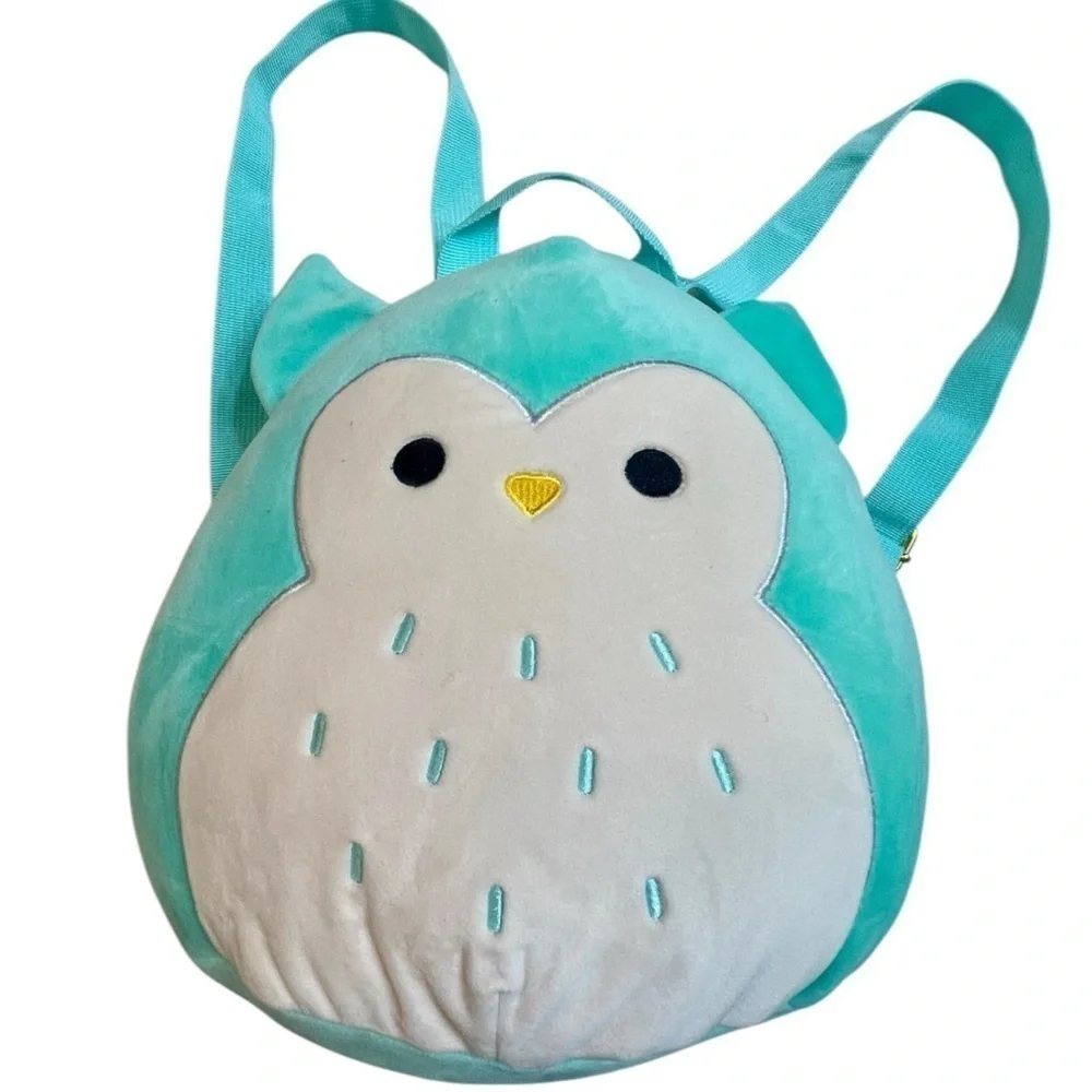 Original Squishmallows Plush Winston the Owl Backpack - Color Teal - 2022